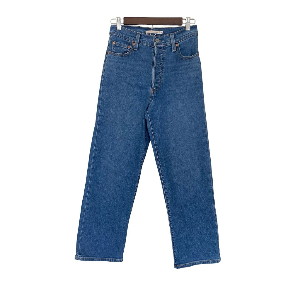 Levi's Ribcage Straight Ankle Jeans Women's W26 L27 High Rise Button Fly